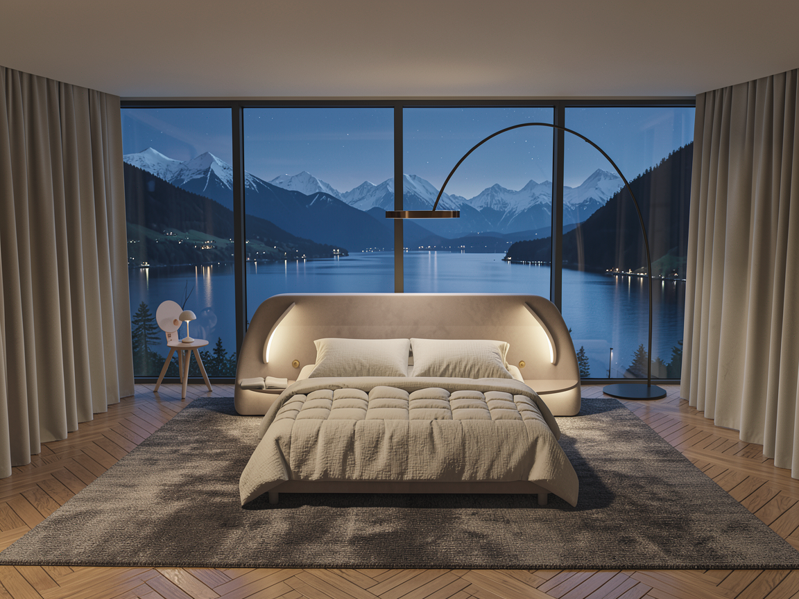 Claire im Raum: Integriertes Licht sorgt für helle Abendstunden.